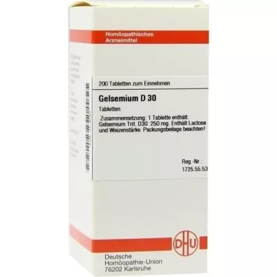 GELSEMIUM D 30 tabletter, 200 st