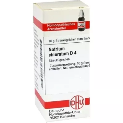 NATRIUM CHLORATUM D 4 kulor, 10 g