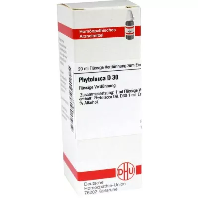 PHYTOLACCA D 30 utspädning, 20 ml PHYTOLACCA D 30 utspädning, 20 ml