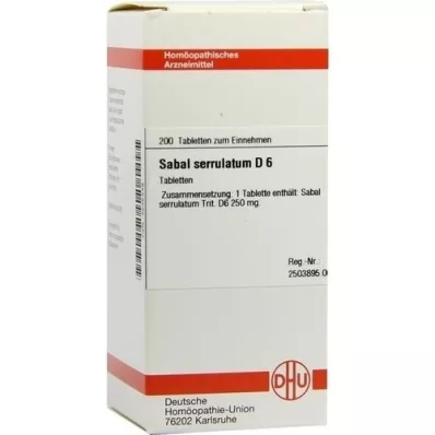 SABAL SERRULATUM D 6 tabletter, 200 st