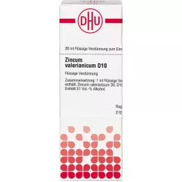 ZINCUM VALERIANICUM D 10 Utspädning, 20 ml