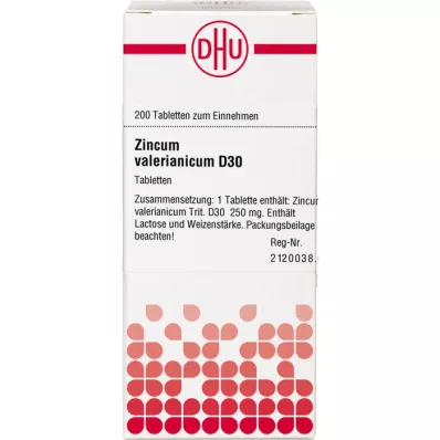 ZINCUM VALERIANICUM D 30 tabletter, 200 st