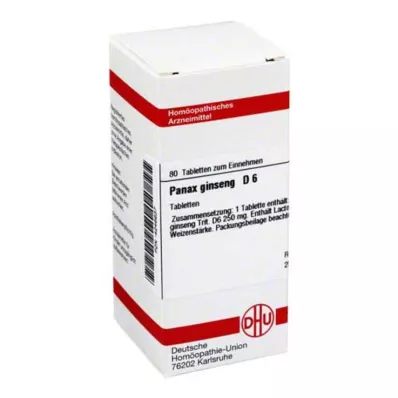 PANAX GINSENG D 6 tabletter, 80 pc