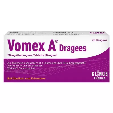 VOMEX A Överdragna tabletter 50 mg, 20 st VOMEX A Överdragna tabletter 50 mg, 20 st