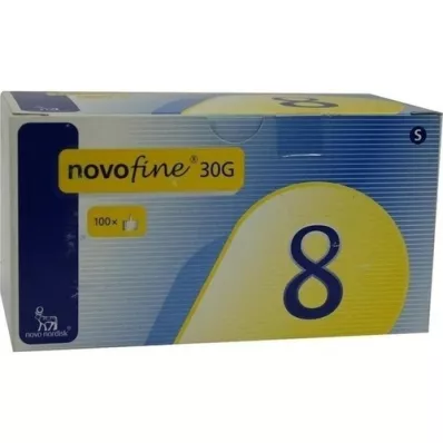 NOVOFINE 8 kanyler 0,30x8 mm, 100 st