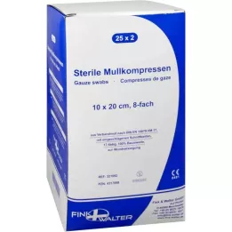 MULLKOMPRESSEN 10x20 cm steril 8x, 25X2 st