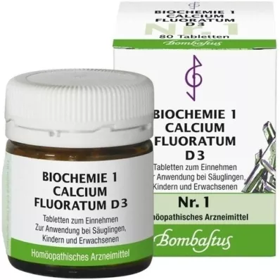 BIOCHEMIE 1 Kalciumfluoratum D 3 tabletter, 80 st