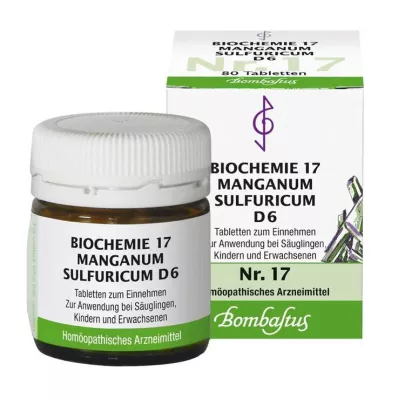 Biokemi 17 Manganum sulfuricum D 6 tabletter, 80 st Biokemi 17 Manganum sulfuricum D 6 tabletter, 80 st