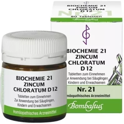 BIOCHEMIE 21 Zincum chloratum D 12 tabletter, 80 st