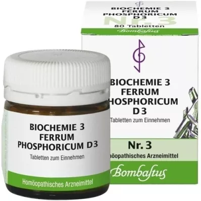 BIOCHEMIE 3 Ferrum phosphoricum D 3 tabletter, 80 st