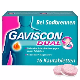 GAVISCON Dubbla 250 mg/106,5 mg/187,5 mg tuggtabletter, 16 st