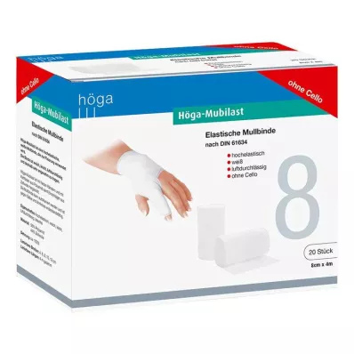 HÖGA-MUBILAST Fixeringsbandage 8 cmx4 m utan cellofan, 20 st HÖGA-MUBILAST Fixeringsbandage 8 cmx4 m utan cellofan, 20 st