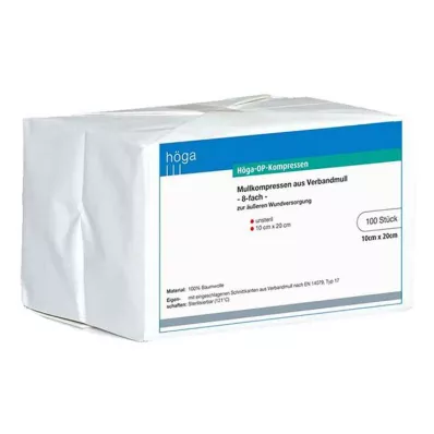 HÖGA-KOMPRESSEN OP 10x20 cm icke-steril 8x, 100 st HÖGA-KOMPRESSEN OP 10x20 cm icke-steril 8x, 100 st