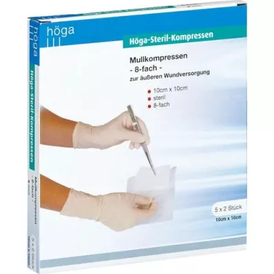 HÖGA-KOMPRESSEN 10x10 cm sterila 8x, 5X2 st