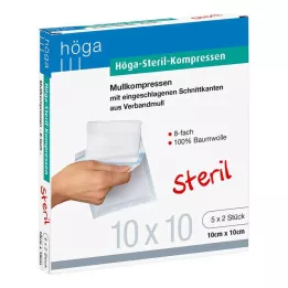 HÖGA-KOMPRESSEN 10x10 cm sterila 8x, 5X2 st