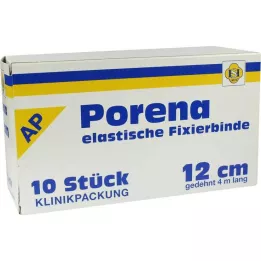 PORENA Elastiskt gasbinda 12 cm vit utan cellplast, 10 st