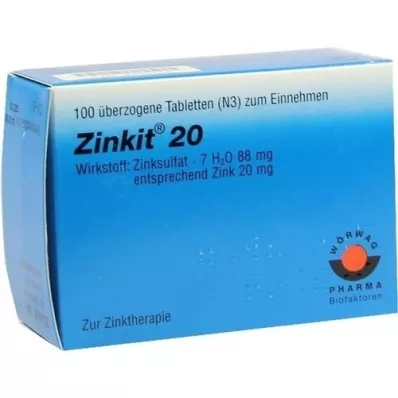 ZINKIT 20 dragerade tabletter, 100 st