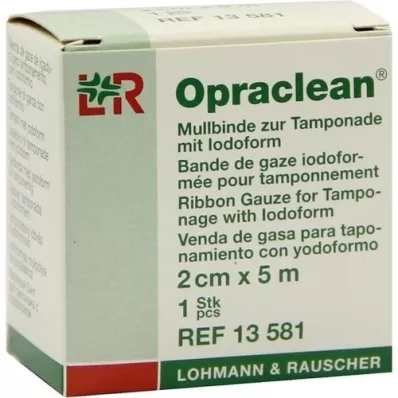 OPRACLEAN Gasbinda för tampong med jodoform 2 cm x 5 m, 1 st