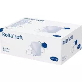 ROLTA mjukt bandage av syntetisk bomull 6 cmx3 m, 6 st