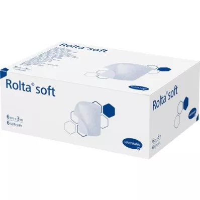 ROLTA mjukt bandage av syntetisk bomull 6 cmx3 m, 6 st