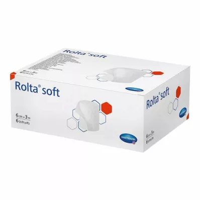 ROLTA mjukt bandage av syntetisk bomull 6 cmx3 m, 6 st