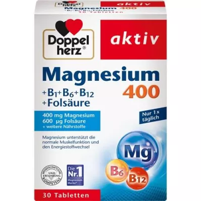 DOPPELHERZ Magnesium 400 mg tabletter, 30 st