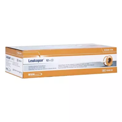 LEUKOPOR 2,5 cmx5 m, 12 st LEUKOPOR 2,5 cmx5 m, 12 st