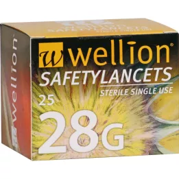 WELLION Safetylancets 28 G säkerhetsemaljer, 25 st