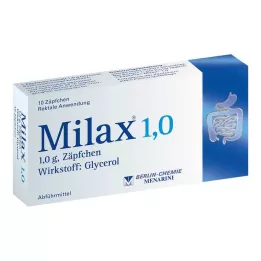 MILAX 1,0 Suppositorier, 10 st