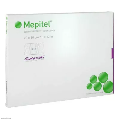 MEPITEL Förband med silikonnät 20x30 cm sterilt, 5 st