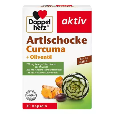 DOPPELHERZ Kronärtskocka+Olivenolja+Curcuma Kapslar, 30 Kapslar DOPPELHERZ Kronärtskocka+Olivenolja+Curcuma Kapslar, 30 Kapslar