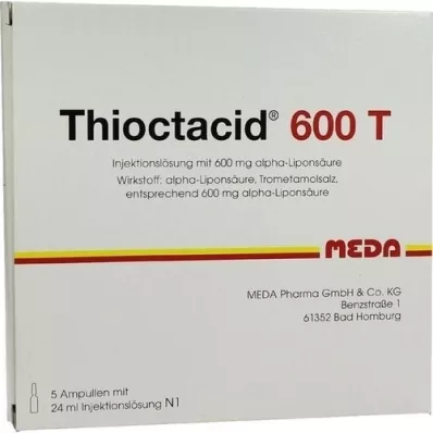 THIOCTACID 600 T injektionsvätska, lösning, 5X24 ml