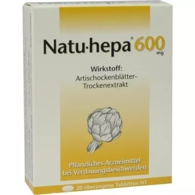 NATU HEPA 600 mg dragerade tabletter, 20 st