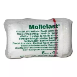 MOLLELAST Bandage 6 cmx4 m vitt, 1 st
