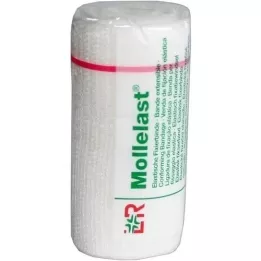 MOLLELAST Bandage 8 cmx4 m vitt, 1 st