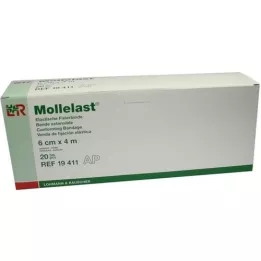 MOLLELAST Bandage 6 cmx4 m vitt, 20 st