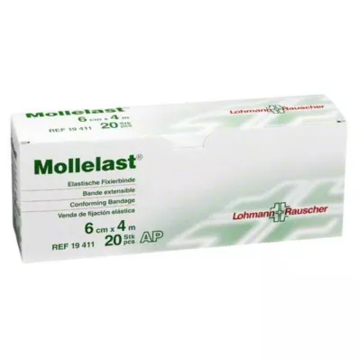 MOLLELAST Bandage 6 cmx4 m vitt, 20 st