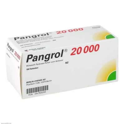 Pangrol 20000 gastroresistenta tabletter, 100 st Pangrol 20000 gastroresistenta tabletter, 100 st
