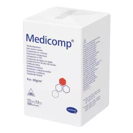 MEDICOMP Non-woven komp. osteril 7,5x7,5 cm 4-lagers, 100 st