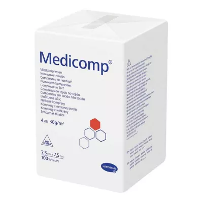 MEDICOMP Non-woven komp. osteril 7,5x7,5 cm 4-lagers, 100 st