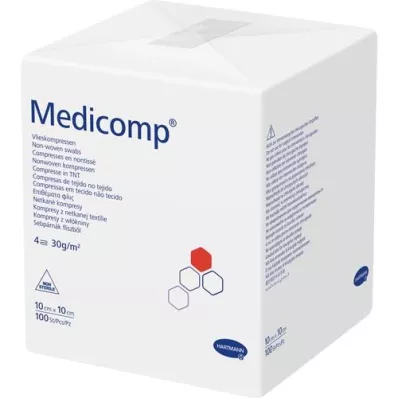 MEDICOMP Non-woven komp. osteril 10x10 cm 4-lagers, 100 st