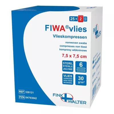 VLIESKOMPRESSEN 7,5x7,5 cm sterila 6x, 25X2 st