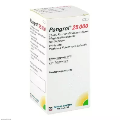 Pangrol 25000 hårda kapslar med gastroresistent belagd pellicle, 50 st