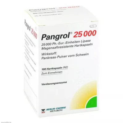 Pangrol 25000 hårda kapslar med gastroresistent belagd hud, 100 stycken Pangrol 25000 hårda kapslar med gastroresistent belagd hud, 100 stycken