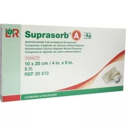 SUPRASORB A+Ag Antimik.Cal.Alginat Kompr.10x20 cm, 5 st