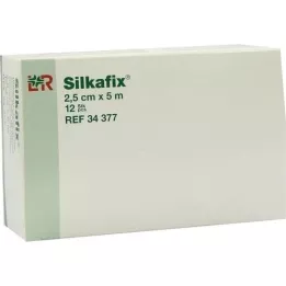 SILKAFIX Häftplåster 2,5 cmx5 m kartongkärna, 12 st