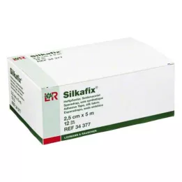 SILKAFIX Häftplåster 2,5 cmx5 m kartongkärna, 12 st