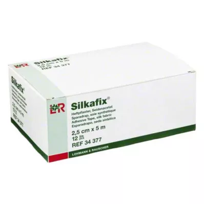 Silkafix självhäftande gips 5mx2,5cm, 12 st Silkafix självhäftande gips 5mx2,5cm, 12 st