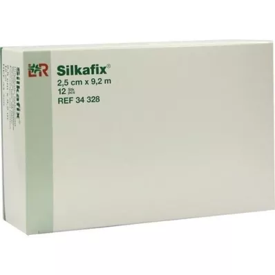 SILKAFIX Häftplåster 2,5 cm x 9,2 m pappkärna, 12 st