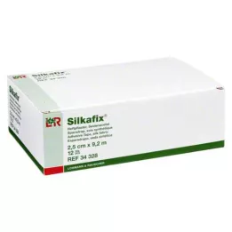 SILKAFIX Häftplåster 2,5 cm x 9,2 m pappkärna, 12 st